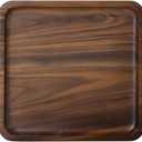 Winterworm Rustic Walnut Wooden Tray Solid Wood Serving Tray Square Rectangle Platter Tea Tray Coffee Table Tray (Square Small (6.3 x 6.3 inch))