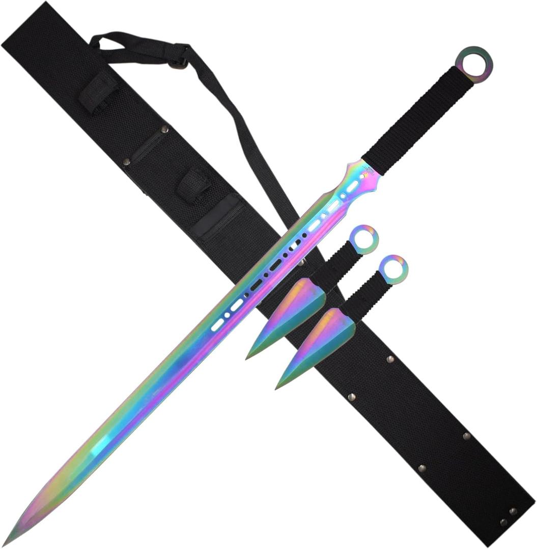 Fantasy Master Satin Finish Stainless Steel Sword (Dark Rainbow) Fantasy Master Satin Finish Stainless Steel Sword (Dark Rainbow)