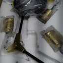 POUNEE Modern Mid Century Gold and Black Sputnik Semi Flush Mount Ceiling Lighting Fixture for Living Room Dining Room Bedroom Kitchen Island Office, Minimalist Metal 10 Light Chandelier