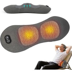 Rechargeable 3 in 1 Lumbar Support Pillow, Electric Lower Back Massager Waist Decompression Devices Heat Vibration