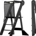COSYLAND Foldable Toddler Tower Kid Kitchen Sit and Stand Step Stool Helper