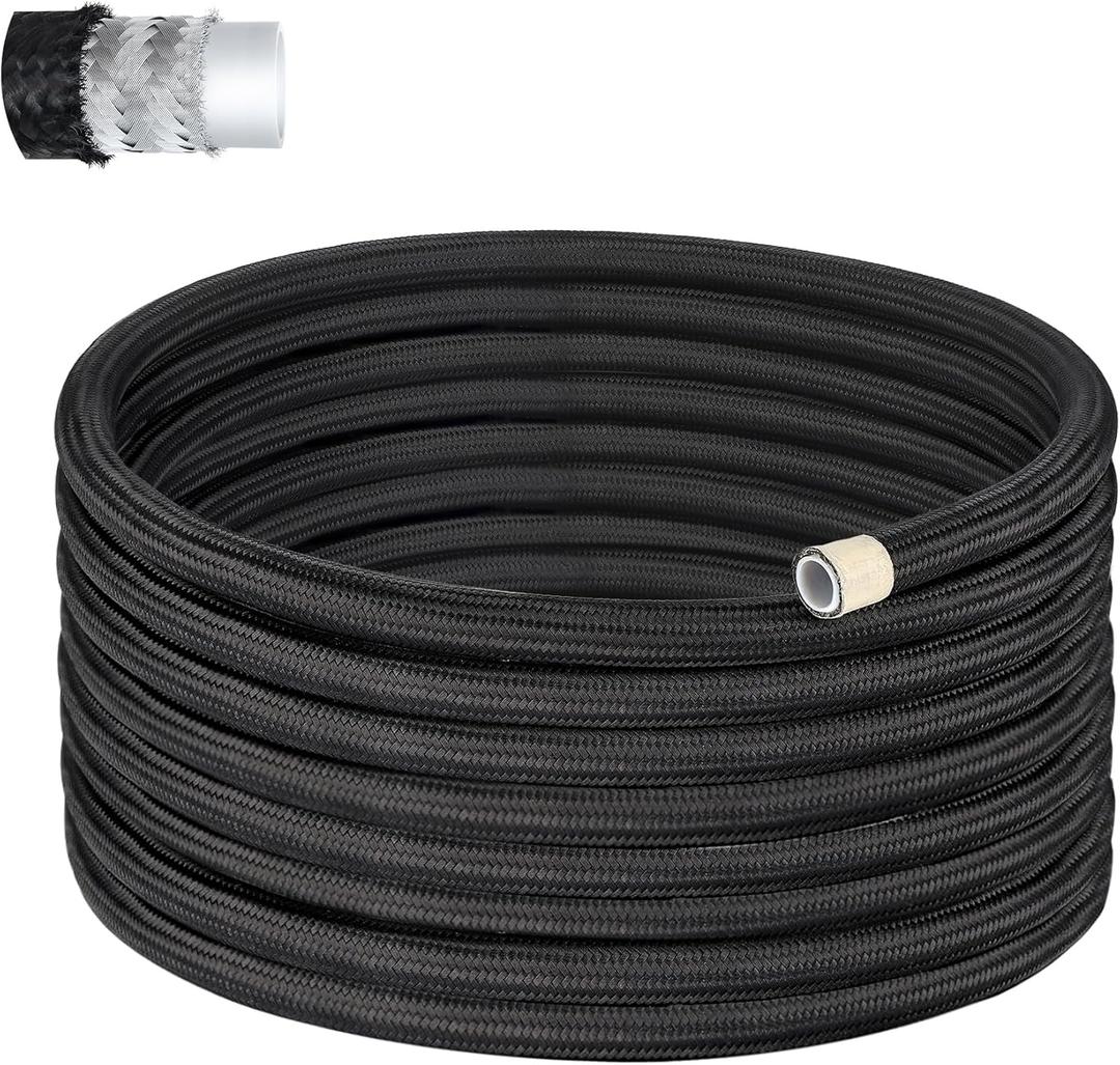 EVIL ENERGY 10AN PTFE Fuel Hose Line, AN10 Fuel Line E85 Nylon Braided 20FT Black