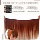 26 Inch Long Weft Hair Extensions Real Human Hair Double Weft Copper Red Sew in Extensions Remy Hairs for Women Hand Tied Real Hair Bundles Silky Straight Full Ginger Sewing Hairs Extension 120G