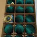 Green Velvet Balls Ornaments for Christmas Tree 15 PCS, 3.15 Inch Big Shatterproof Christmas Bulbs Ornaments Set-Decorative Hanging Baubles, Flocked Classic Decorations for Holiday(Emerald Green)