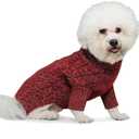 KYEESE Dog Sweater Comfy Turtleneck Dog Sweater for Small Dogs Classic Cable Knit Small Pet Sweater with Long Sleeve Warm Pet Coats Soft Dogs Clothes for Cold Weather, Red, Large (Large (11-19lbs), 11#Maroon)