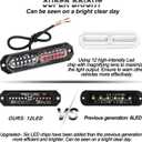 ASPL 8pcs Sync Feature Ultra Slim 12-LED Surface Mount Flashing Strobe Lights for Truck Car Vehicle LED Mini Grille Light Head Emergency Beacon Hazard Warning Lights (Red/Blue)