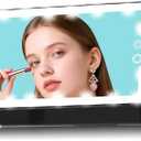 Car Visor Vanity Mirror with Light, Rechargeable Dimmable Touch LED Sun Visor Mirrors, Large Detachable Vanity Makeup Mirror with 3 Color Modes for Truck SUV Car Accessories Essential for Women(Black)