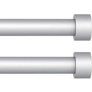 Silver Curtain Rods for Windows 48 to 84 or 88 Inch Max,2 Pack 5/8 Inch Diameter Small Curtain Rod Set,Heavy Duty Drapery Rods with Brackets for Bedroom, Living Room, Kitchen,Patio