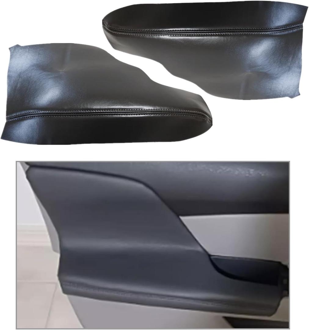 FZJDSD 2pcs Dark Gray Auto Door Panel Armrest Cover Replacement Compatible with Honda Odyssey 2011 2012 2013 2014 2015 2016 2017 Microfiber Leather Car Door Armrest Replacement Anti-Scratch