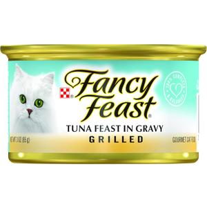 24 x Fancy Feast Gourmet Wet Cat Food, Tuna Feast In Gravy, Grilled, 3 Ounce Single Can