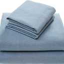 Comfort Spaces Cotton Flannel Sheets King Size, Ultra Soft Flannel Sheet Set with 14" Elastic Pocket , Breathable Warm Flannel Bedding, Blue Solid, 4 Piece
