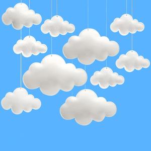 10Pcs 3D Cloud Decorations Hanging Clouds for Room Ceiling Decor Felt White Clouds for Baby Shower Wedding Party Backdrop Nursery Classroom Decor (10pcs White Clouds)