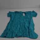 AI'MAGE Swimsuit Cover Ups Women's Bathing Suit V Neck Ruffle Sleeve Soft Coverups Dress (Peacock Blue, Small)