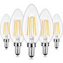 Grensk Dimmable E12 LED Candelabra Bulbs,4W Equivalent to 40watt, B11 Chandelier Filament Light Bulbs,Warm White 2700K Candle Lamp for Home Decor or Commercial Ceiling Fan,No Flicker,120V,400LM, 4pcs