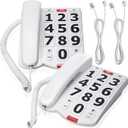 Excelltel Landline Phones for Seniors, Adjustability Features, OneTouch Dialling,Big Button Phone for Seniors, Hard of Hearing Retro Telephone Corded Phones, with Handsfree Function (EXLD265)