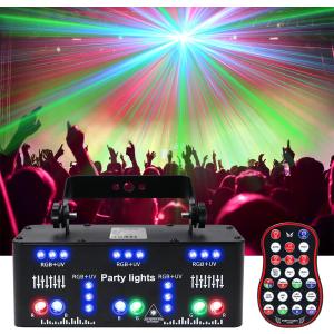 AMKI Party Lights, 21 Lens DJ Lights with Strobe Effect,Disco Light Indoor with RGB UV Laser Light Support Sound Control DMX5 (21eyes)