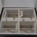 Set of 4 Square Glass Jar with Bamboo Lids and Spoons  Airtight 27 oz Borosilicate Glass Food Storage Contaienrs with 132 Kitchen Pantry Labels for Coffee, Tea, Sugar