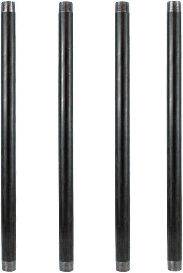 GeilSpace 3/4"  24" Heavy Duty Pre-Cut Grey Metal Pipe, Industrial Steel Fits Standard 3/4 Inch Threaded Pipes and Fittings - Vintage DIY Industrial Shelving (3/4"  24", Grey) (Gray)