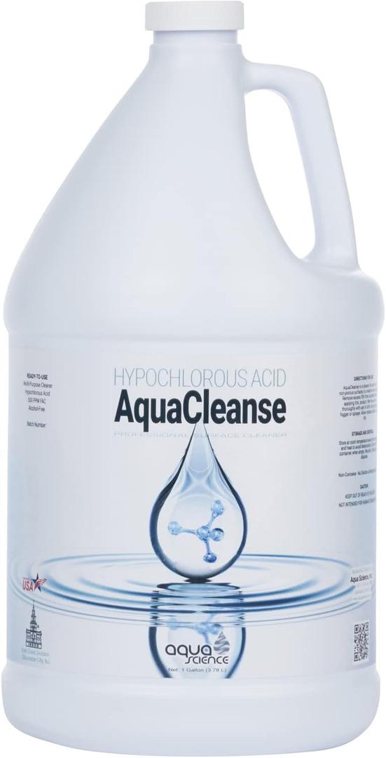 AquaCleanse Hypochlorous Acid 500PPM All-Purpose Cleaner Spray (1 Gallon)  3X Stronger Than Standard HOCL  Pet & Family Safe, Non-Toxic Surface Cleaner & Odor Remover - No Harsh Chemicals  USA Made