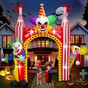 Kalolary 12 FT Halloween Inflatables Clown Archway Outdoor Decorations, Giant Clown Arch Blow Up Yard Decorations Scary Inflatable with Build-in Lights for Yard Garden Lawn Indoor Outdoor Decor