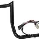 MoKitDora Street Electra Glide Ape Hanger CAN-Bus TBW Throttle by Wires Prewired Handlebar 10" Rise 1.25" Fat 1" Clamp Monkey Bagger Meathook Bars for Harley 2008-2013 FLHX FLHT Ultra Limited, Black (10 Inch)