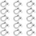 JEUIHAU 1/4 Inch 304 Stainless Steel Shackle, Heavy Duty Anchor Shackle, Screw Pin Anchor Shackle, Stainless Steel D Ring Shackles for Connection Rope and Chain, 485 Lbs Capacity