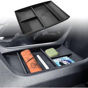 HGWEI Lower Center Console Organizer Compatible with 2024-2025 Chevy Traverse Interior Accessories Floor Armrest Storage Box TPE Material Compartment Insert Tray Black