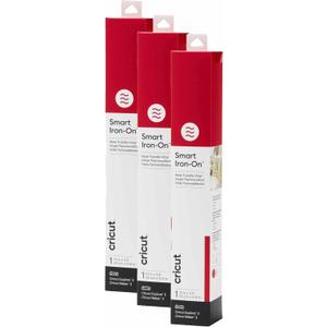 Cricut Smart Iron On, Red, 3-Pack of 3ft Rolls (13"x36") Heat Transfer Vinyl for Maker & Explore Machines- Matless Cutting for Long cuts up to 12ft