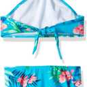 Kanu Surf Girls Mahina UPF 50+ Beach Sport Halter Bikini 2-Piece Swimsuit (Leonie Floral Aqua)