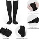 Womens Knee High Socks Halloween Christmas Long Thigh High Over the Knee Sock for Ladies Girls Festival Party Gifts (A-black/White)