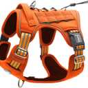 AUROTH Tactical Dog Harness for Large Dogs No Pull Adjustable Pet Harness Reflective K9 Working Training Easy Control Pet Vest Military Service Dog Harnesses Orange L (L(Neck:18-29",Chest:24-37"),45-80 lbs)