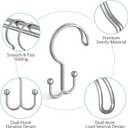 Bathway Shower Curtain Hooks Ring Chrome, 12 Pcs Double Sided Shower Hooks, Rust Proof Metal Shower Hooks for Bathroom, Anti-Drop Shower Rings for Shower Curtain & Liners