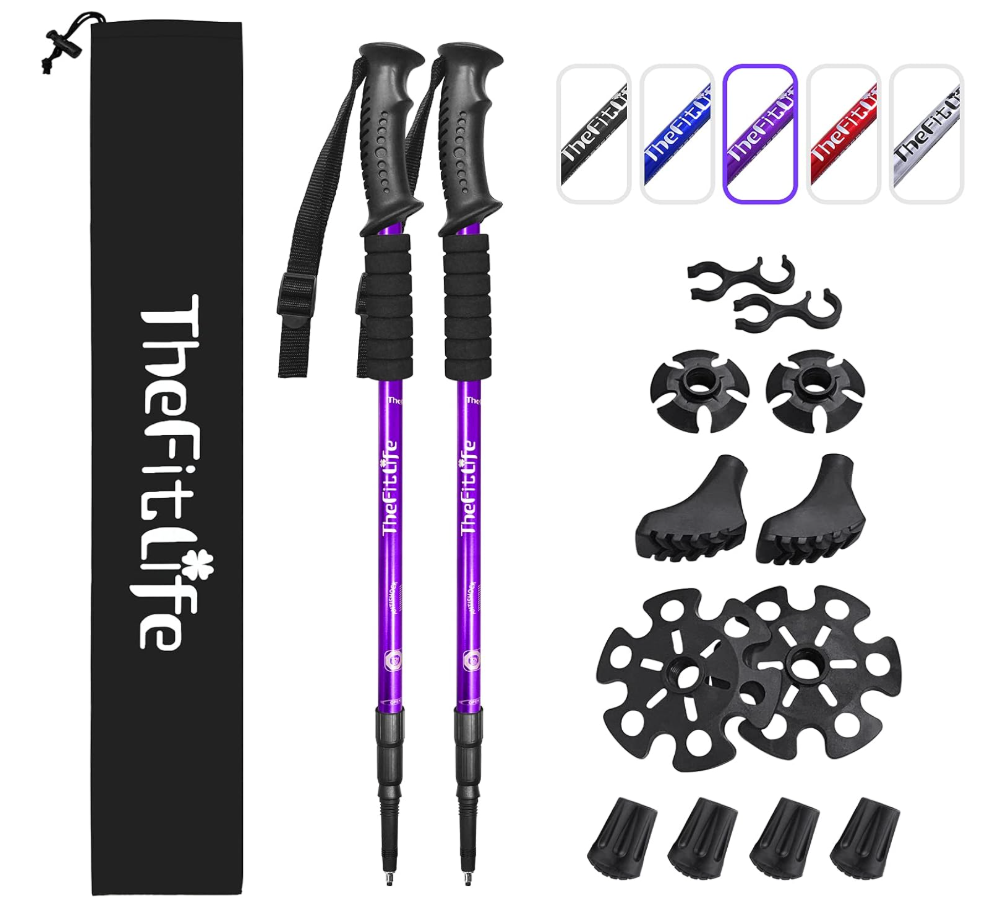 Telescopic Trekking Poles for Hiking, Anti-Shock Nordic Walking Sticks