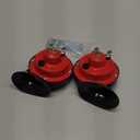 2PCS 300DB Super Loud Train Horns, 12V Waterproof Air Horns Replacement Kit, Car Air Electric Snail Double Horn, Automotive Accessories Universal for Car, Motorcycle, Truck, Bike, Boat (Red)