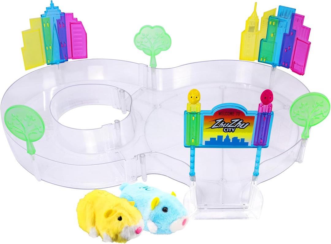 ZhuZhu City Downtown Starter Playset with Electronic Hamsters Pipsqueak and Sophie - Perfect for Boys & Girls! Interactive Hamsters and Downtown Starter Playset - 40+ Unique Sounds & Actions - 4+