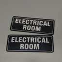 2 Pack Electrical Room Signs- 8x3Inch Self-Adhesive Acrylic Sign- Easy Installation - Electric Closet Sign for Door or Wall, Black 