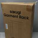 Sakugi Metal Clothes Rack - Double Rod Clothing Rack with Fixed Design and Rolling Wheels, Coat Rack with Built-In Shelf for Closet Organizers and Storage (38.5" x 16.9" x 59.0", Gold)
