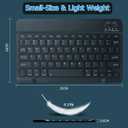 Bluetooth Keyboard for iPad, Rechargeable Slim Portable Wireless Keyboard for iPad Tablets, Compatible for All iOS/Windows/Android System Devices-Black