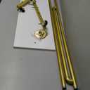 Gold Metal Clothing Rack with Wood Shelf, Heavy Duty Rolling Garment Rack with Wheels for Bedroom Retail Boutique Use (37.4L inches)