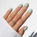 Glamnetic Press On Nails - Short Squoval Fake Nails, Mint Green Glazed Nails, Honeydewy | 15 Sizes - 30 Nail Kit with Glue | Gift for Mom