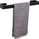 TocTen Bath Towel Rack - Square Base Thicken SUS304 Stainless Steel Bar for Bathroom, Bathroom Accessories Rod Heavy Duty Wall Mounted Holder (Matte Black, 16 Inch)