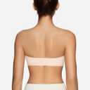 OEAK Womens Strapless Bras Jelly Push Up Bandeau Bra Non Slip Wireless Supportive Padded Bras Seamless Comfortable Tube Bra (Teal, XS)