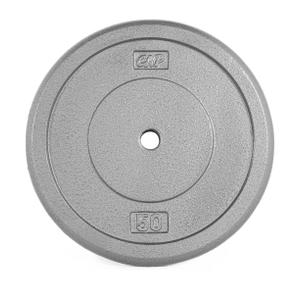 CAPHAUS Grey Standard Solid Cast Iron Weight Plates 1-inch Center Hole for Standard Barbell & Dumbbell Handles Size U. 50lb (Single)