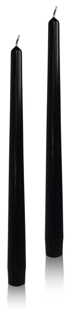 Dripless Unscented Black Taper Candles Smokeless Long Lasting Burn Elegant Tall 9.5in Inch Candlesticks for Home Décor Holiday Gift Dinner Party Formal Events (Pack of 1)