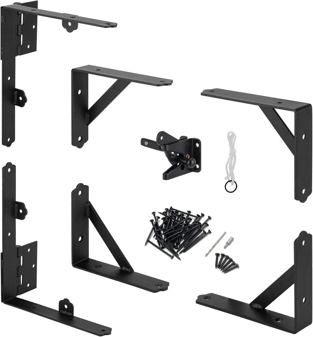 Anti Sag Gate Frame Kit Gate Corner Brace Bracket Heavy Duty Adjustable Gate Hardware with Gate Latch for Wooden Fences,Driveway Gates,Shed Doors,Corral Gates,Wood Windows