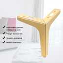7 inch Metal Furniture Legs, Gold Legs for Furniture Set of 8, Modern Replacement feet for Cabinet Sofa Couch Table Chair Bed Dresser Wardrobe Risers DIY Replacement