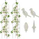 2 Pcs Garden Obelisk Trellis for Climbing Plants Outdoor 6 Ft Rose Bush Round Trellis for Pots Rustproof Metal Pipe with Plastic Coated Plant Flower Trellises for Clematis Vine Jasmine Support