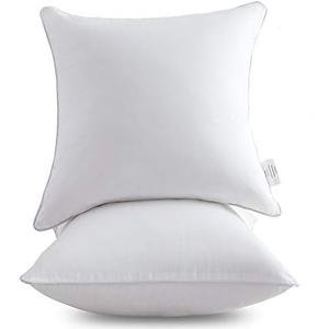 Oubonun 20 x 20 Throw Pillow Inserts (Set of 2) with 100% Cotton Cover - 20 Inch Square Interior Decorative Sofa Pillow Insert Pair - White Couch Pillow