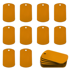 MECCANIXITY 48 Pack Rectangle Aluminum Blank Tags 50 x 30 x 1mm Engraving Stamping Blanks Metal Blank Label Dog Pet Tags for DIY Jewelry Stamping Tools, Yellow