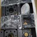 44 Post Base 8 Pcs, (Inner Size 3.6"x3.6") Post Brackets, Heavy Duty Black Metal Powder-Coated Thick Steel Post Anchor Outdoor for Support Deck Base Plate Pergola Brackets Fence Kit